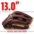 thumbnail image 2 of Franklin Sports RTP Pro Baseball Glove - Adult + Youth Fielding Mitt - 13" Righty - Brown, 2 of 7