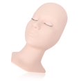 thumbnail image 2 of Cabeza de maniquí de pestañas, cabeza de maniquí de párpados reemplazada, para práctica de extensión de pestañas, con 4 pares de párpados reemplazados, cabeza de práctica de goma de tacto suave para maquillaje, rosa Rojo Verde, 2 of 5