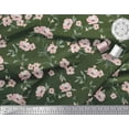 thumbnail image 2 of Soimoi Green Cotton Duck Fabric Leaves & Peony Floral Print Fabric by Yard 42 Inch Wide, 2 of 3