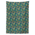 thumbnail image 2 of Under the Sea Tablecloth, Underwater Habitat Composition with Various Coral Reefs and Sea Creatures, Rectangle Satin Table Cover Accent for Dining Room and Kitchen, 52" X 70", Multicolor, by Ambesonne, 2 of 2