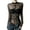Black-M, variant on Long Sleeve Mock Neck Jumpsuit Snake Print Sheer Mesh Fitted Bodysuit Shirt See Through Black Leotard Top for Women