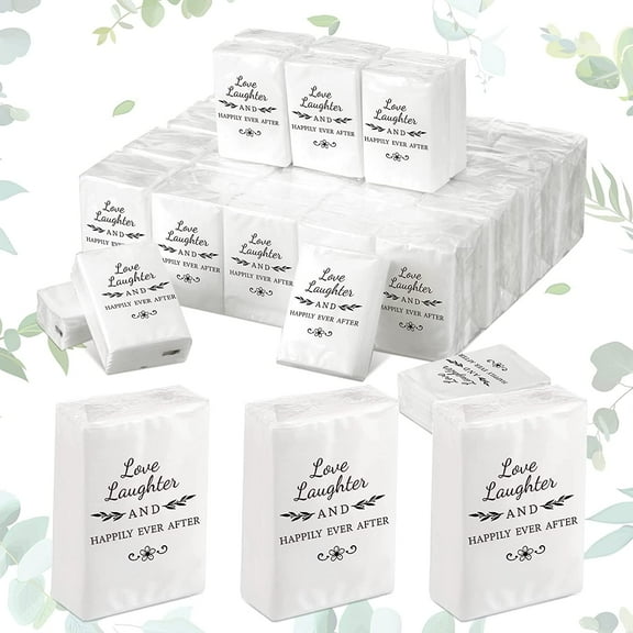 12 Pack Happy Tears Tissues Packs for Wedding Bulk Facial Tissues Items for Guests Welcome Bags Pocket Paper 3 Ply Individual Mini Travel Tissue Packs for Wedding Graduation Party Ceremony(Classic)