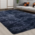 thumbnail image 1 of Alfombra CAROMIO, 244 x 305 cm, felpa y esponjosa, color azul marino, 1 of 7