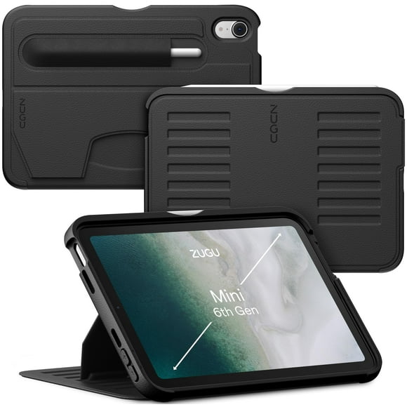 Zugu Case for 2024 iPad mini 7 & 2021 iPad mini 6, Slim Protective Case, Apple Pencil Pocket, 5 ft. Drop Protection, Secure 7 Angle Magnetic Stand, S