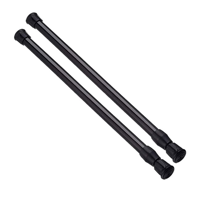 Barra de cortina AIZESI Spring Tension 40-70 cm negra, 2 unidades