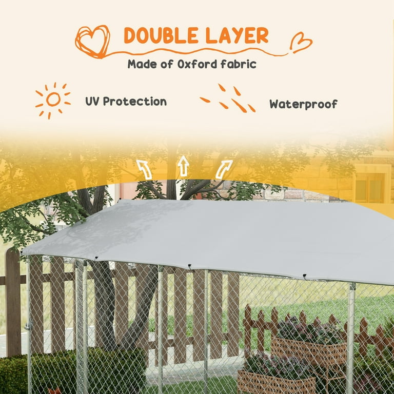 PawHut, Outdoor Dog Kennel, 19.7'x7.5'x7.5', Waterproof Roof