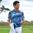 thumbnail image 3 of Fotbe Beautiful Ocean Dolphin Pattern Men’s Golf Polo Shirt – Breathable Performance Golf Shirt with Button-Down Collar-Large, 3 of 6