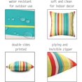 thumbnail image 4 of 18x18 Inch Colorful Striped Throw Pillow Covers Outdoor Waterproof for Patio Furniture Sunbrella Outside Decor Set of 2, 4 of 6