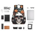 thumbnail image 4 of Yiaed Flower Horn Skull Print Lightweight Backpack Travel Backpacks Hiking Daypack for Women Men, 4 of 5