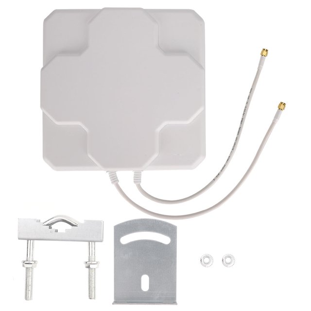Antena direccional plana para exteriores de alta ganancia 4G LTE 18dBi para enrutador inalámbrico (SMA blanco)