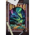 thumbnail image 3 of Alaska, Cabin and Northern Lights Stained Glass (12x18 Wall Art Poster, Room Decor), 3 of 3