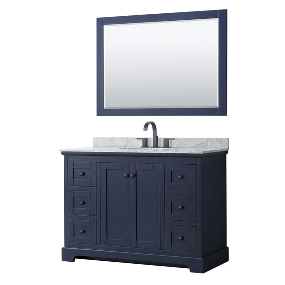 Wyndham Collection WCV232348SBBCMUNOM46 Avery 48" Free Standing Single Basin Vanity Set -