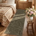 thumbnail image 2 of ATHOPE Floral 2x6 Area Rug, Machine Washable Rugs Soft Non Slip Low Pile Rugs for Living Room Bedroom Nursery Kitchen Dining Room Indoor, Floral Print Pattern Runner Carpet, Brown, 2 of 8