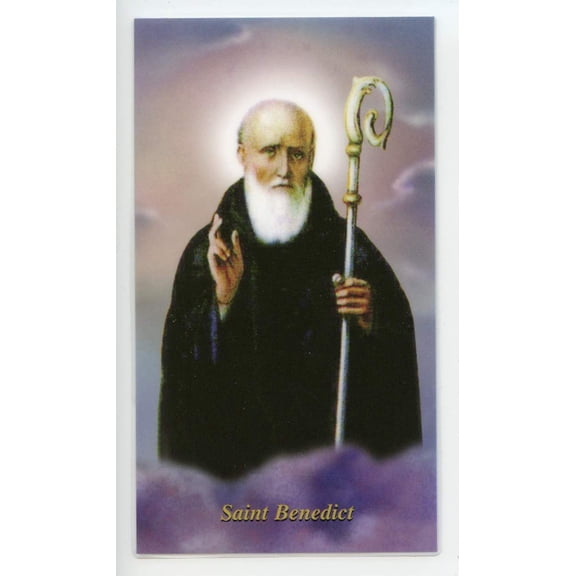 Prayer to St. Benedict holy card - laminated - Pack of 25
