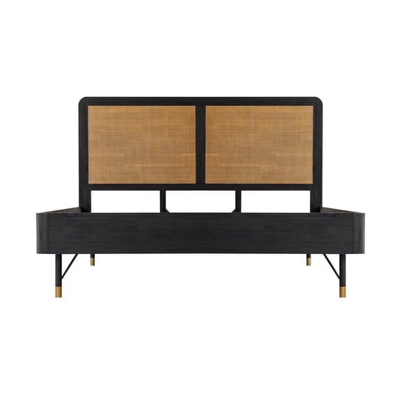 Armen Living Saratoga Modern Wood King Platform Frame Bed in Black