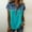 *Sky Blue, variant on ClodeEU Women's Patchwork Faux Denim Print Short Sleeve Notch Collar Shirt ,Casual Fashion Blouse Beige,Womens Plus L