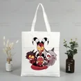thumbnail image 2 of Helluva Boss-Bolso de mano de lona para mujer, bolsa de compras ecológica, bolso de hombro grande, bolso plegable Harajuku, bolso de compras de dibujos animados de comedia, 2 of 5