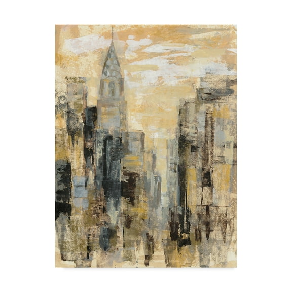 Trademark Fine Art 'Manhattan Gray and Gold I' Canvas Art by Silvia Vassileva