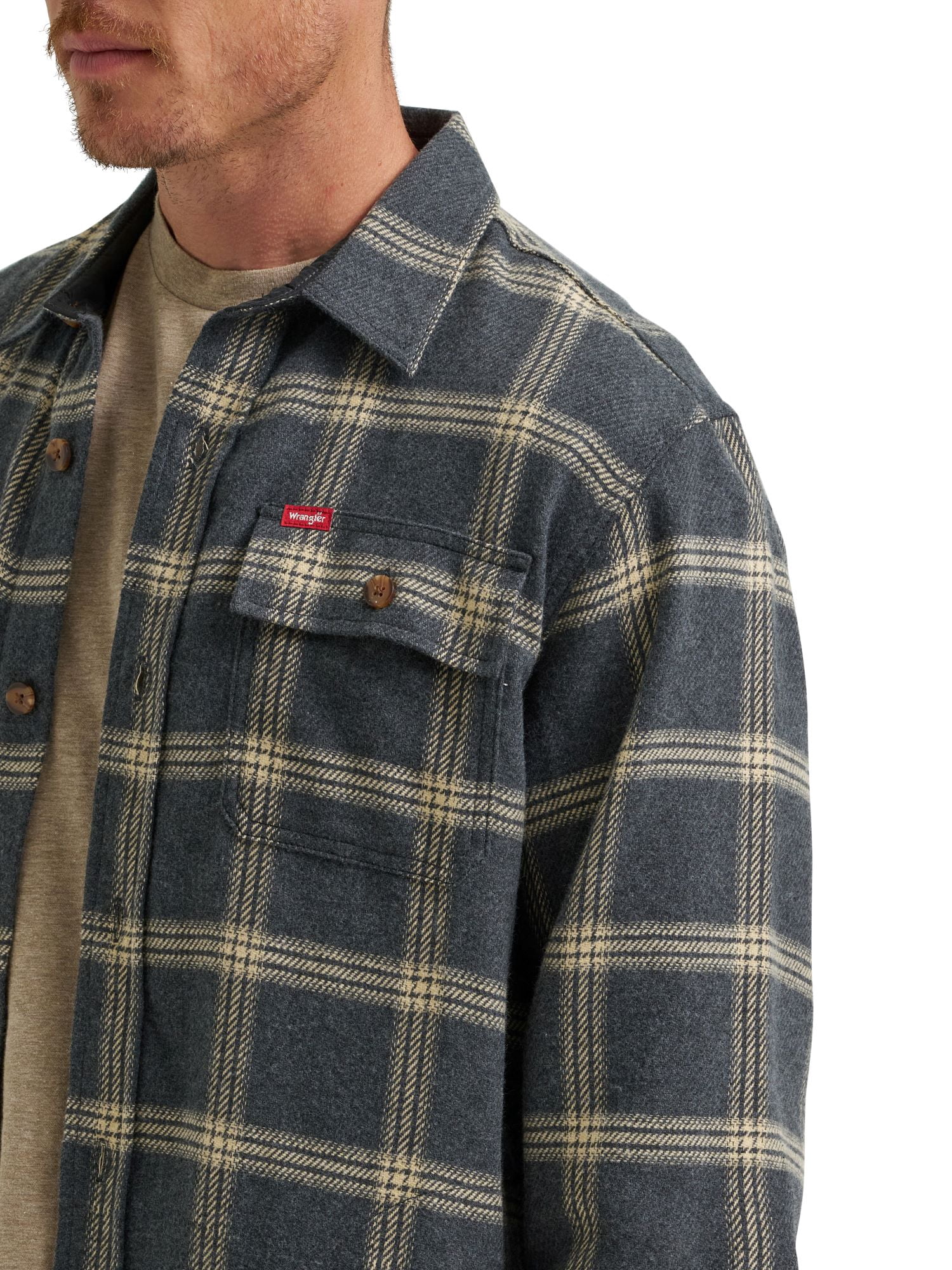 Wrangler® Men's Fleece Shirt Jacket, S-3XL