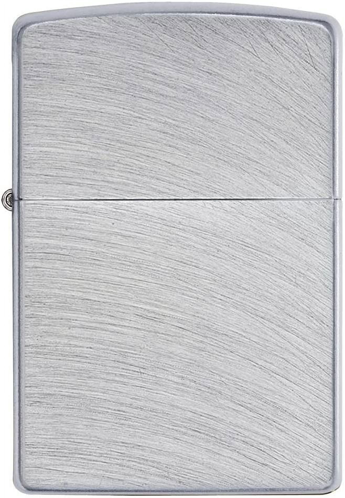 Zippo Lighter - Personalized Chrome Windproof Lighter Custom Message Engrave (Brushed Chrome Arch) #24647