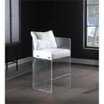 thumbnail image 2 of Milan Cara Counter Height White Faux Leather  Stool with Curved  Acrylic Frame, 2 of 7