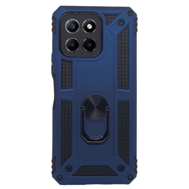Funda Uso Rudo Cely Vesmir Con Anillo Magnético Para Honor X6 Azul Marino Más 2 Micas De Cristal