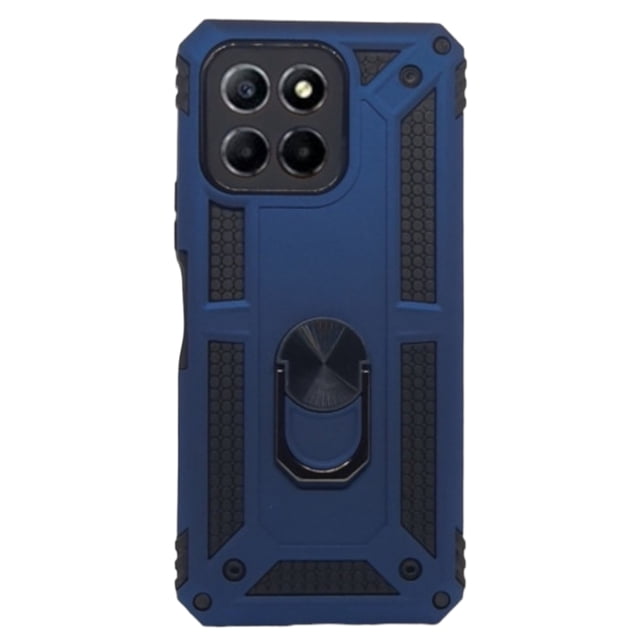 Funda Uso Rudo Cely Vesmir Con Anillo Magnético Para Honor X6 Azul Marino Más 2 Micas De Cristal