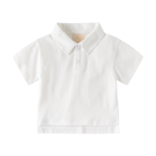 DXOUPM Shirts for Boys Lapel Button Down Short Sleeve Trendy Soft Breathable Tops Daily Wear