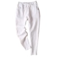 thumbnail image 2 of YHAJDS Womens Casual Linen Pants Slim Drawstring Straight Leg Lounge Bottoms, 2 of 4