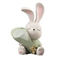 thumbnail image 2 of deevoka Flower Vase Rabbit Figurine Sculpture Bedroom Living Room Resin Bunny Statue Sit 17cmx24cm, 2 of 9