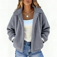 thumbnail image 2 of QATAINLAV GrayWomen's Fashion Winter Coats Sherpa Fleece Faux Fur Jackets Warm Outerwear Fashion Clothing with Pockets L, 2 of 9