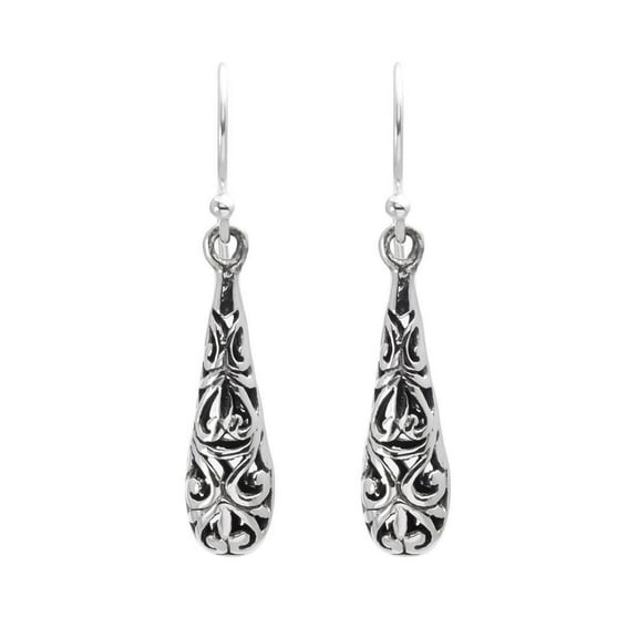 Silverly Women's 925 Sterling Silver Intricate Filigree Balinese Drop Dangle Earrings