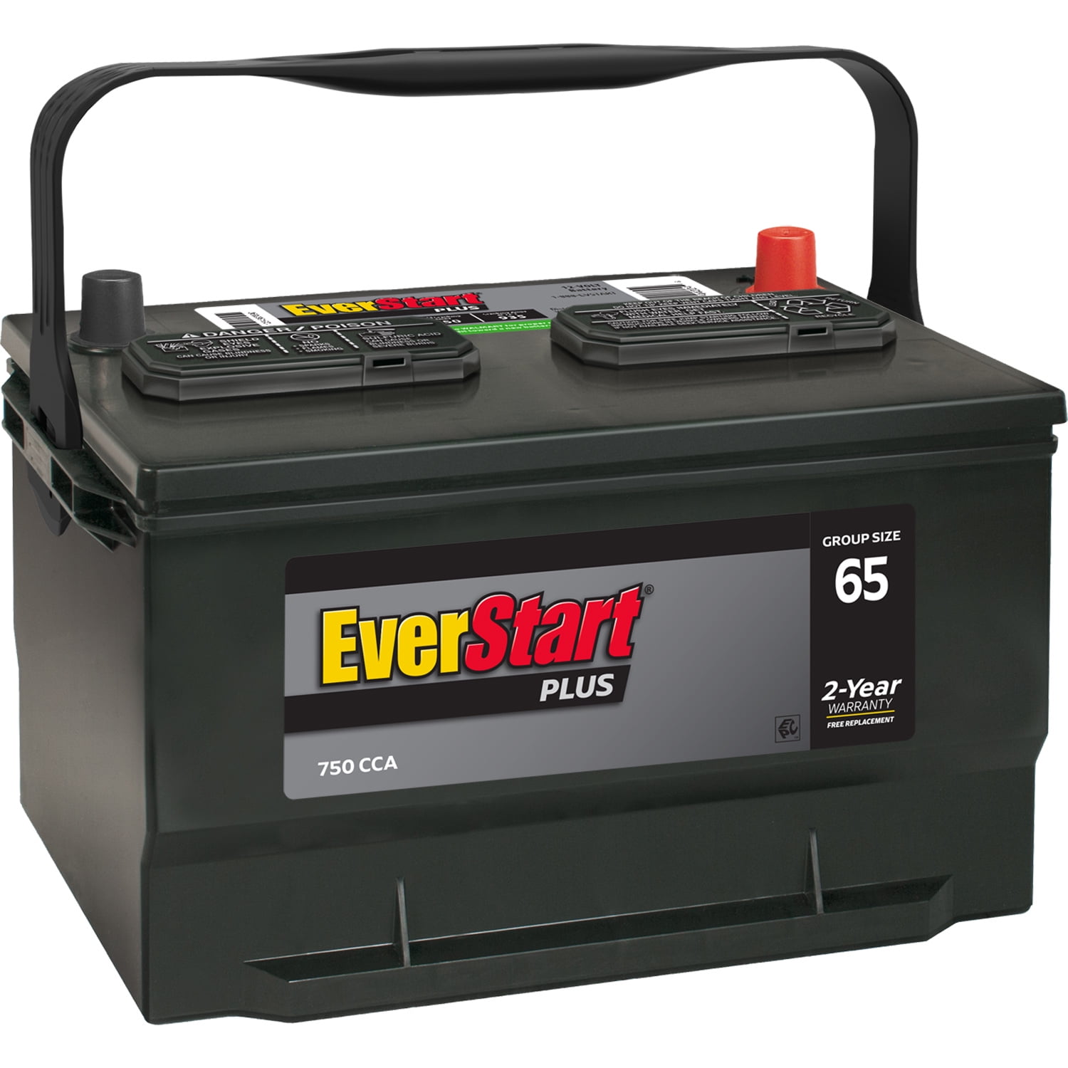 EverStart Plus Lead Acid Automotive Battery, Group Size 65, 12 V, 750 CCA