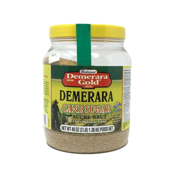Demerara Gold Brand Demerara Cane Sugar, 48oz (3lb) 1.36kg