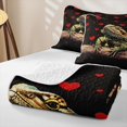 thumbnail image 4 of Manfei Wildlife Lizard Quilt King, Cartoon Love Heart King Coverlet Set, Black Brown, Black Reversible, 3 Pieces, 1 Bedspread and 2 Pillowcases, 4 of 7