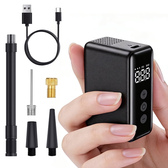 WARMTUYO Electric Mini Bike Air Pump with 120 PSI Pressure Gauge,Bicycle Inflator for Road Mountain Racing Bikes, E-Bike, Motorcycle