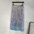 thumbnail image 3 of Elainilye Fashion Sparkly Skirts Sequin Zipper Skirt Bodycon Mini Party Glitter Skirts,Pink, 3 of 7