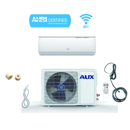 AUX 24,000 BTU Ductless Mini Split Air Conditioner with WiFi, Heat Pump, 17 SEER, J-Smart 230V, 2Ton, 12ft with KIT, Wall Mount (Room Size : 800 ~ 1,200 Square Feet)
