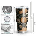 thumbnail image 6 of 30oz Fall Pumpkins and Flowers Pattern Tumblers Stainless Steel Tumbler with Lid and Straw,Vacuum Insulated Double Wall Travel Tumbler Cups Mug with Cleaning Brush for Coffee,Tea, 6 of 7