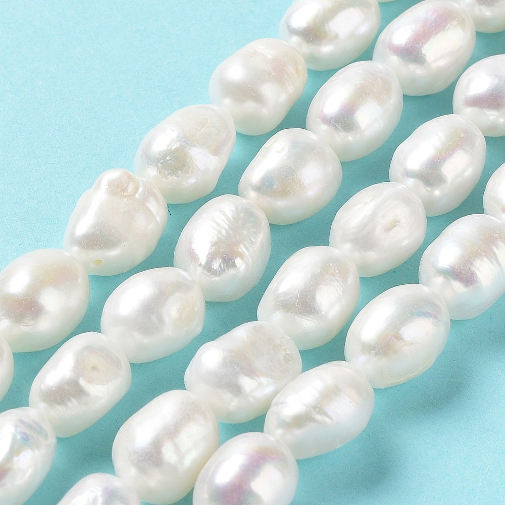 Natural Cultured Freshwater Pearl Beads Strands Two Side Polished Grade 5A Seashell Color 13~14x10~11x8~9mm Hole: 0.6mm about 32~36pcs/strand 15.55''(39.5~40.5cm)