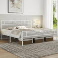 Queen Size Bed Frames Metal Platform Bed Mattress Foundation with Cloud