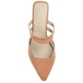 thumbnail image 4 of Journee Signature Womens Genuine Leather Kaitlynn Mules Low Block Heel Almond Toe Pumps, 4 of 9