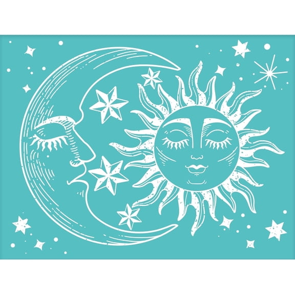 2pcs Self-Adhesive Silk Screen Printing Stencil Sun Pattern Mesh Transfers Cutting Stencils Reusable Washable Stencils DIY