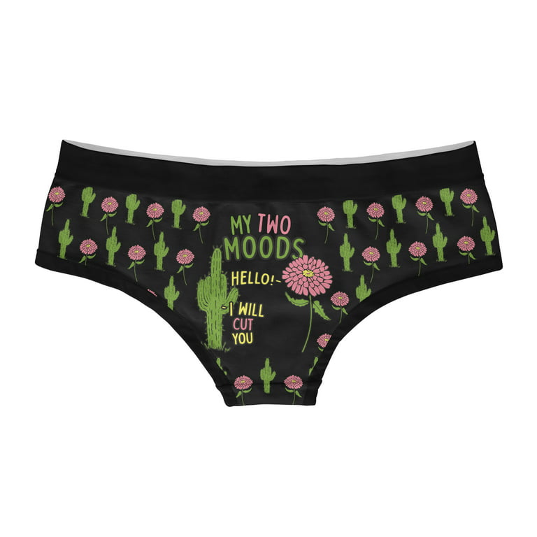 Two Moods Womens Panties Funny Bikini Brief Graphic Novelty Underwear For  Ladies 
