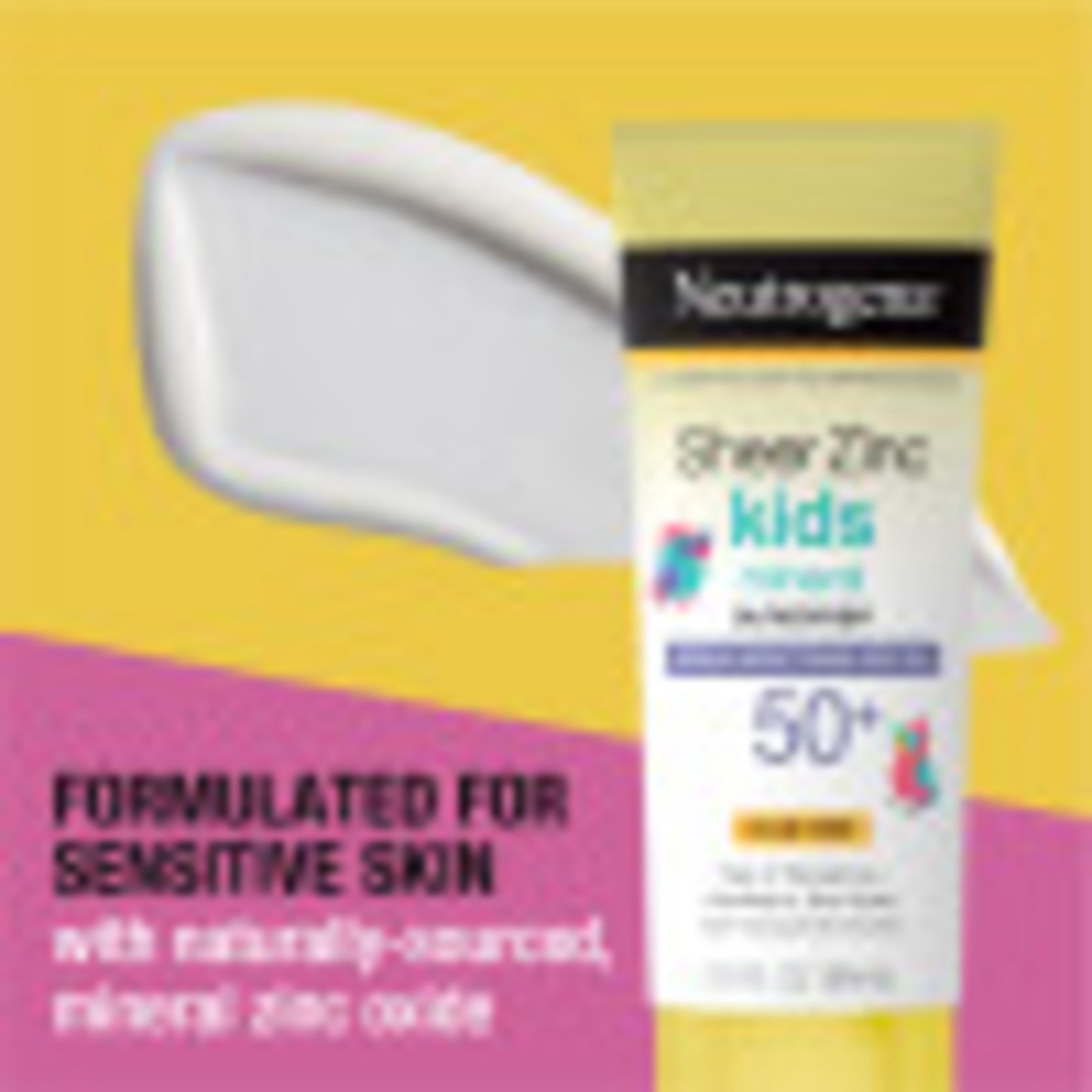 (2 pack) Neutrogena Sheer Zinc Kids Mineral Sunscreen Lotion SPF 50+, 3 fl. oz