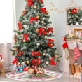 thumbnail image 4 of FMSHPON Green Christmas TreeRed Bow Xmas Christmas Tree Skirt Stand Mat for Holiday Party Decoration Indoor Outdoor 36 inches, 4 of 6