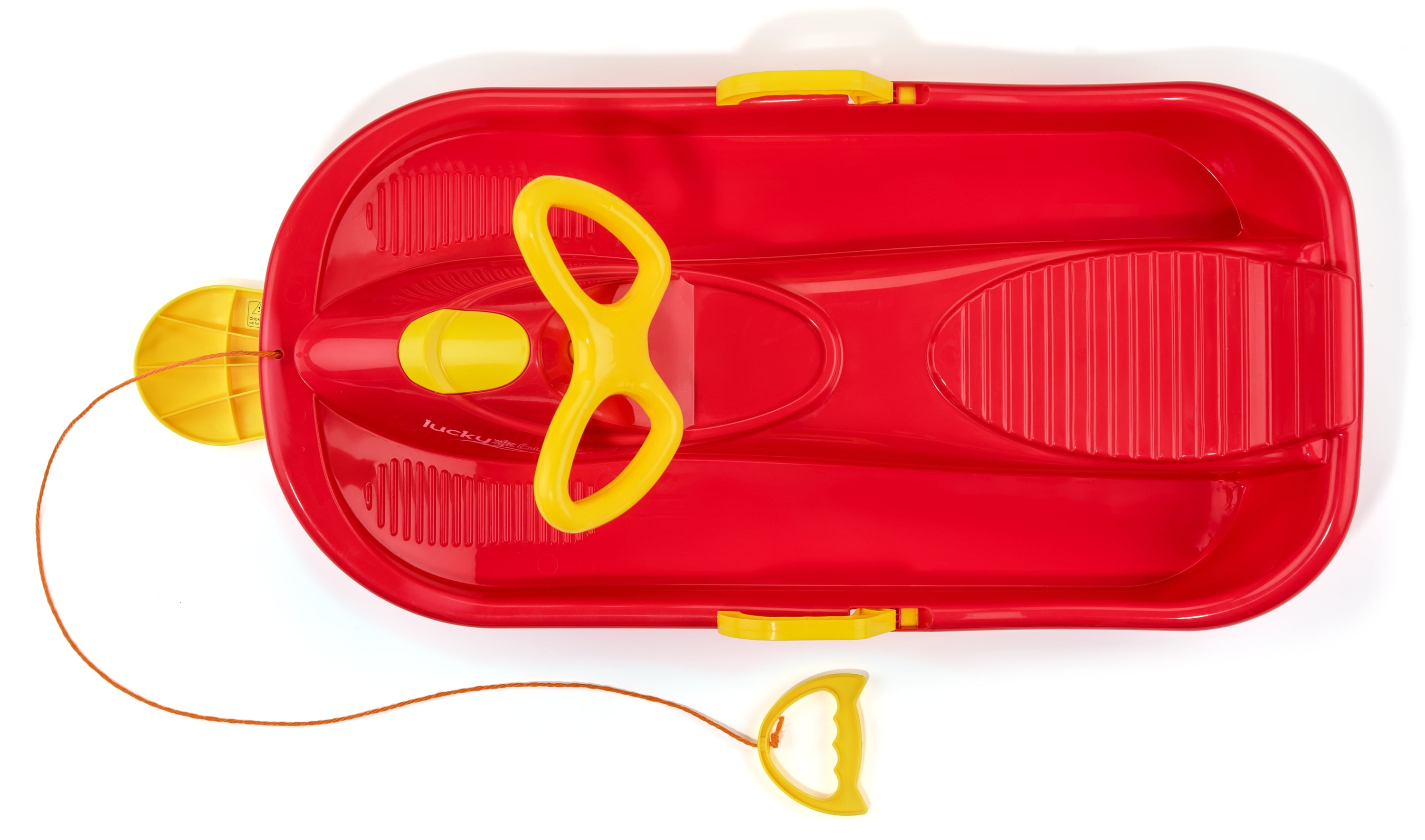 Lucky Bums Kids Steerable Plastic Racer Sled, Red