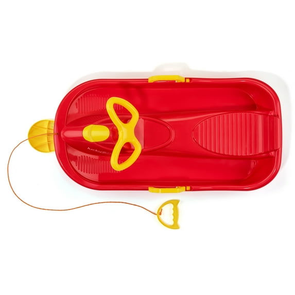 Lucky Bums Kids Steerable Plastic Racer Sled, Red