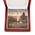 thumbnail image 2 of Scripture Card Righteousness And Honour Proverbs 21:21 Cross Card Necklace w Stainless Steel Pendant Religious, 2 of 7