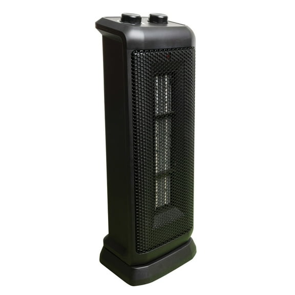 Comfort Glow 1,500-Watt-Max Portable Oscillating Ceramic Fan Tower Heater with Thermostat, Black